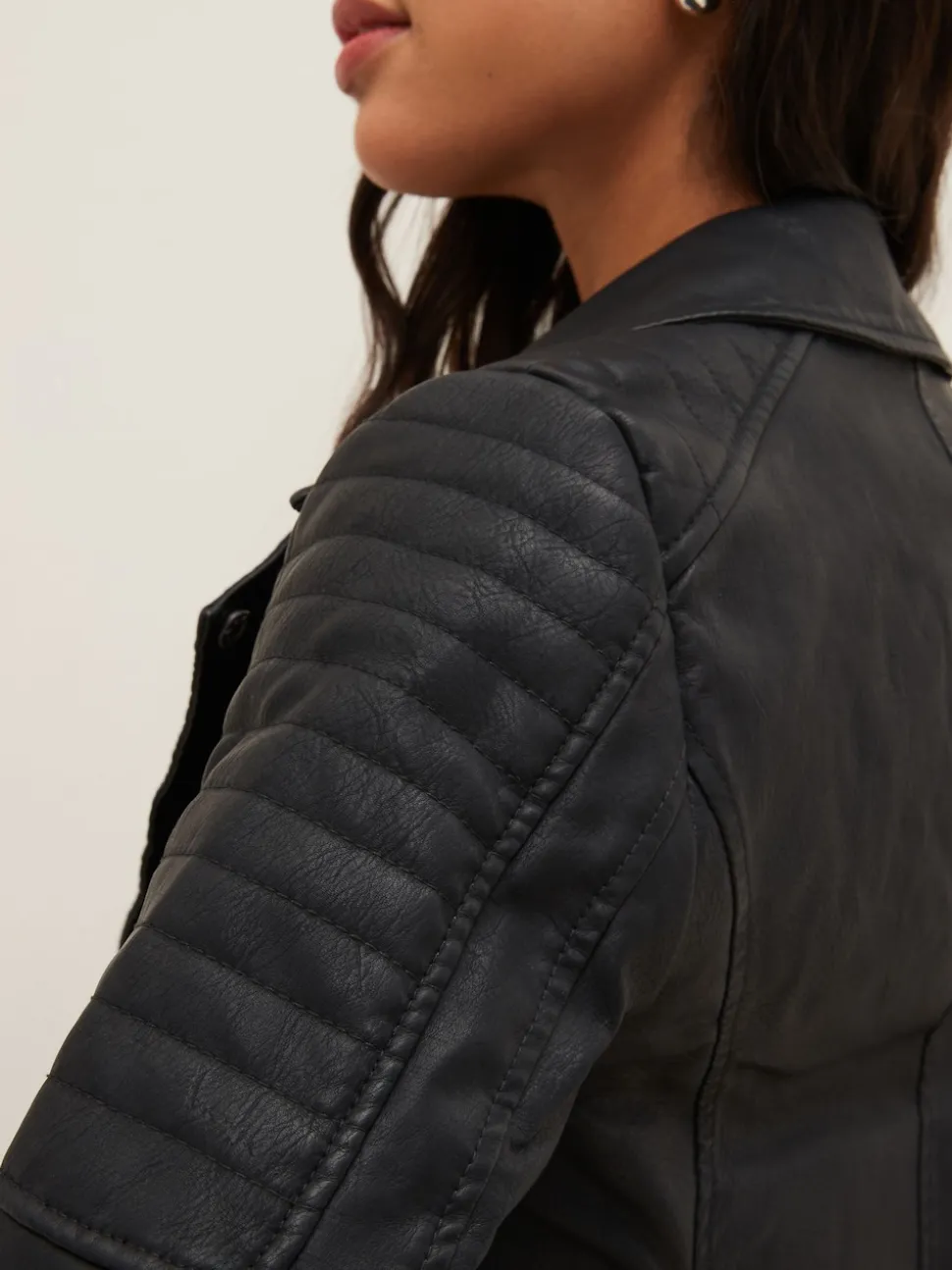 Noisy May 100% Coton Veste motard en cuir