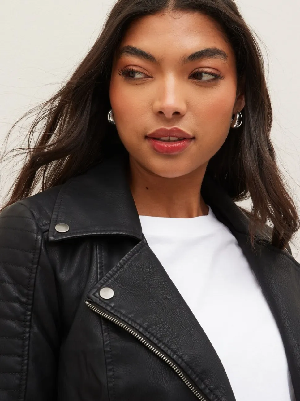 Noisy May 100% Coton Veste motard en cuir