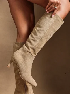 Nude - Bottes à talons aiguilles Linzi Rush à bout pointu