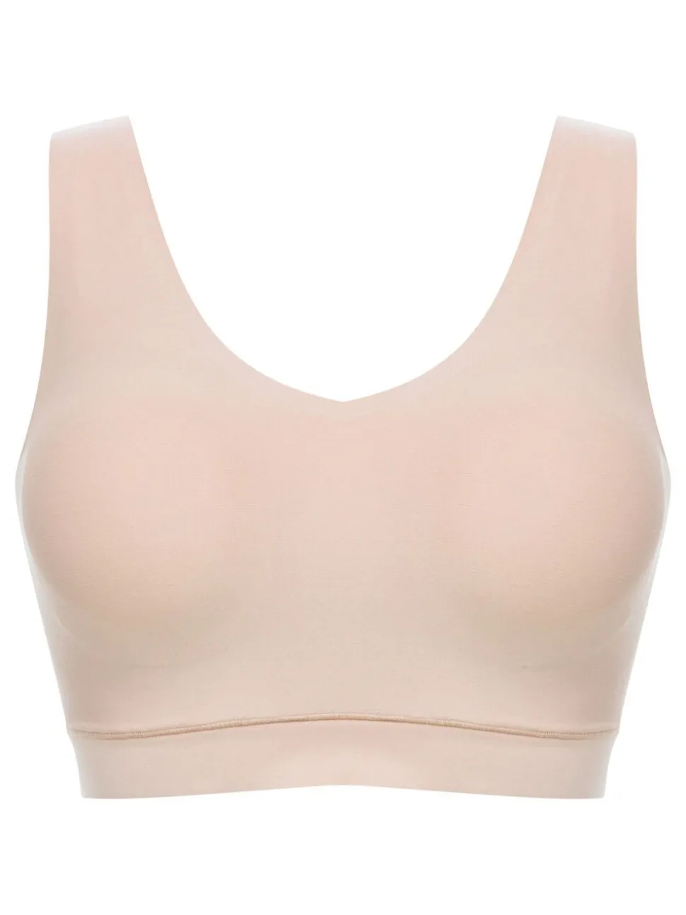 Nude - Chantelle Haut doux et extensible sans coutures Col en V rembourré Raccourci