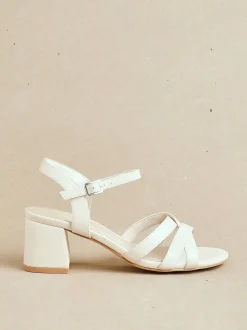 Nude - Sandales Linzi Flair à talons avec bretelles croisées sur le devant