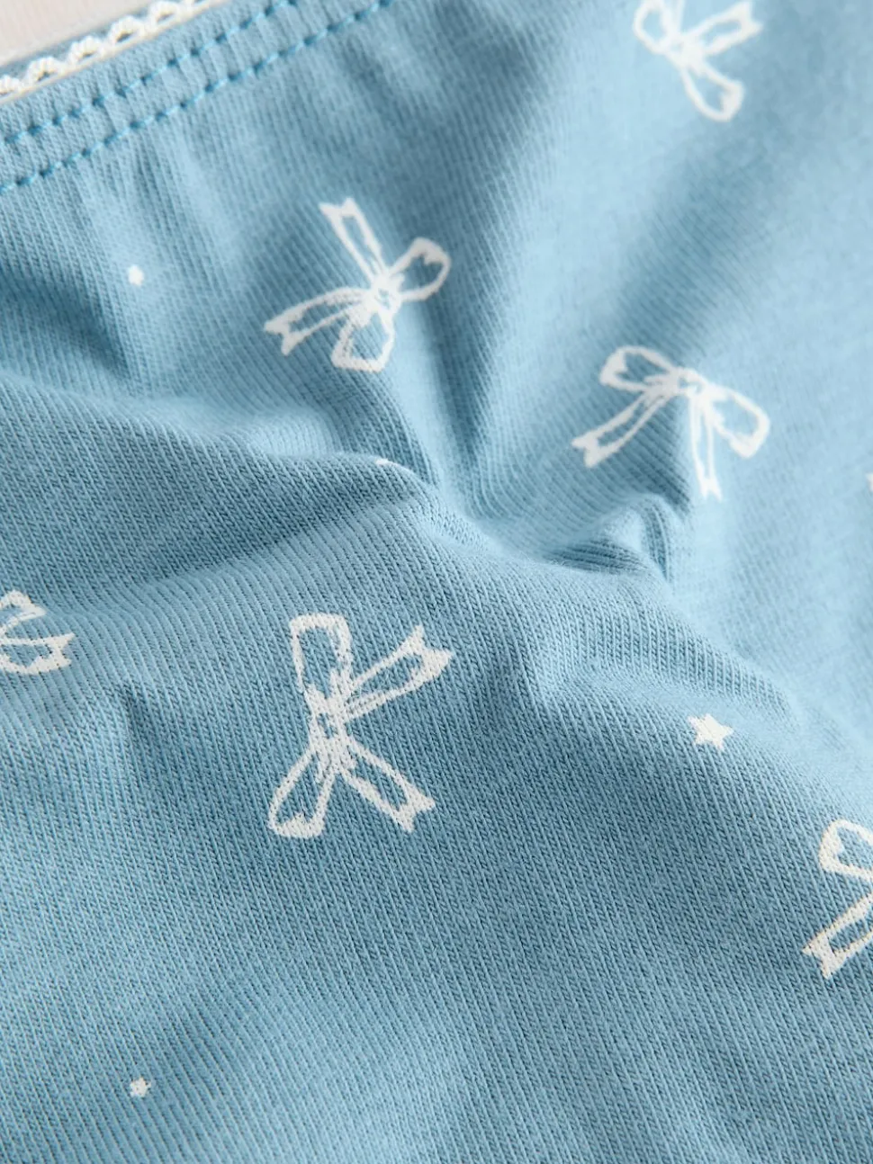 Nœuds bleus - Culotte en coton riche 7 Pack