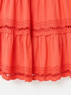 Oliver Bonas Robe courte à volants avec bordure en échelle de corail