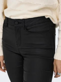 ONLY Pantalon enduit à taille mi-haute