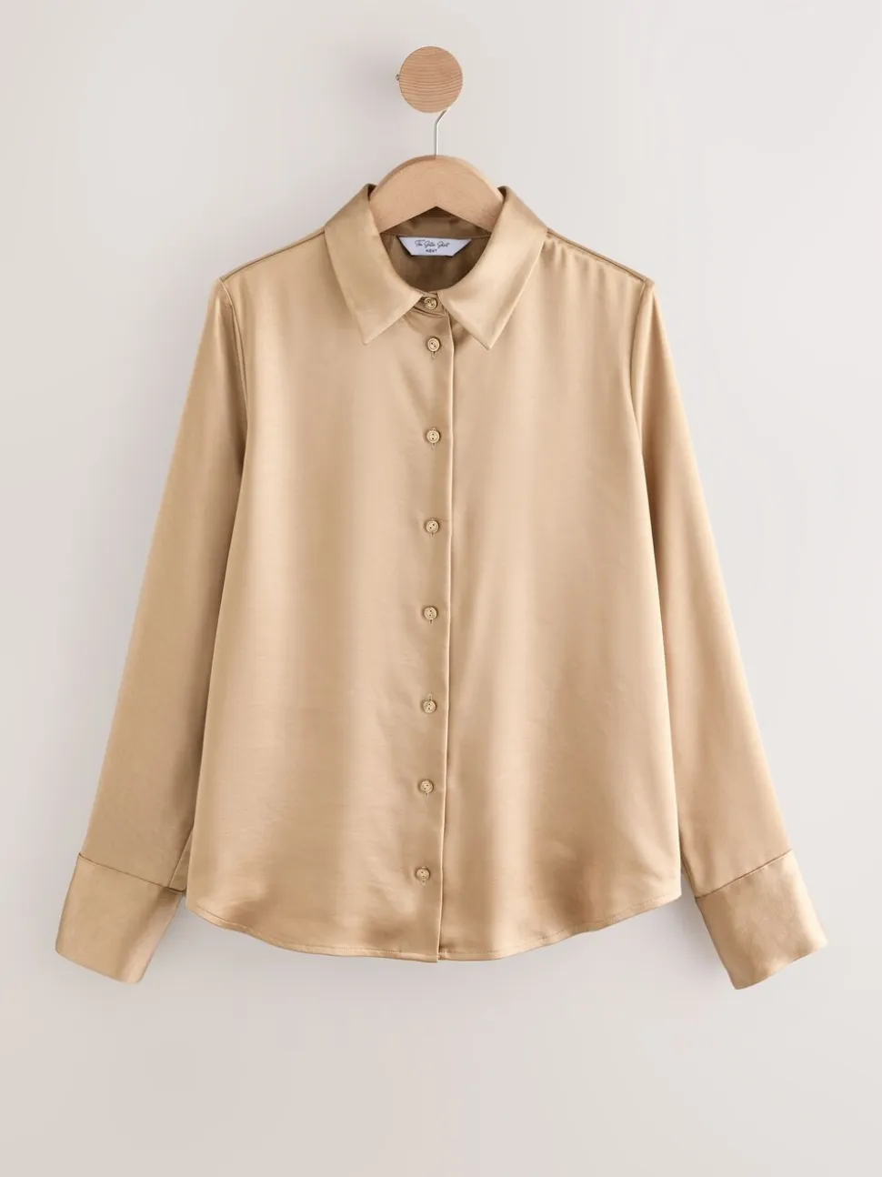 Or - Chemise à manches longues en satin