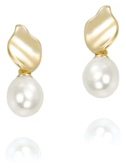 Or - Ivory & Co boucles d’oreilles modernes effet perle