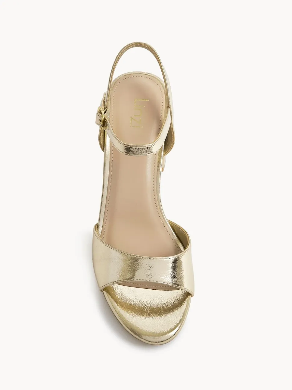 Or - Linzi Soul Open Back Chaussures à talons blocs à peine là