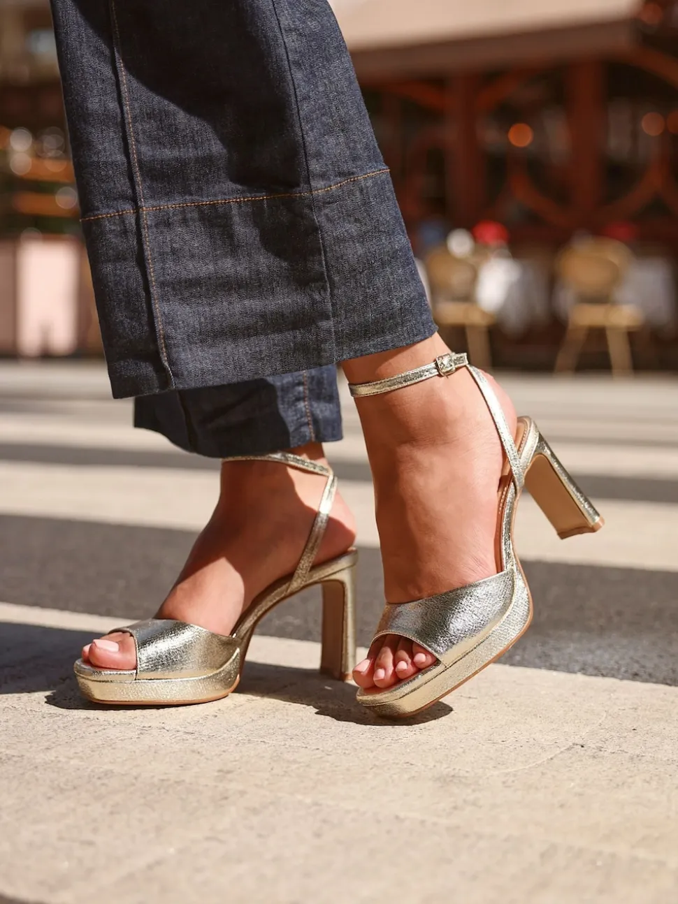Or - Linzi talons blocs de plateforme Diva
