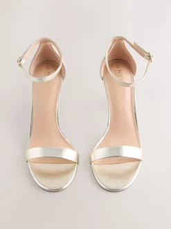 Or - Sandales à talons carrés