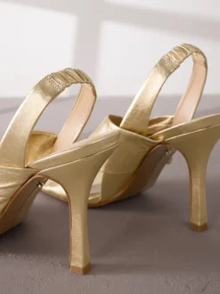 Or - Sandales Signature en cuir à talons torsadés haut de gamme