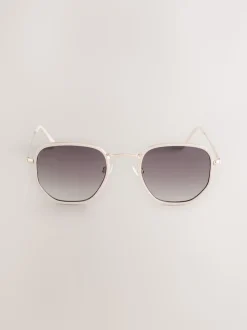 os - Lunettes de soleil rondes en métal