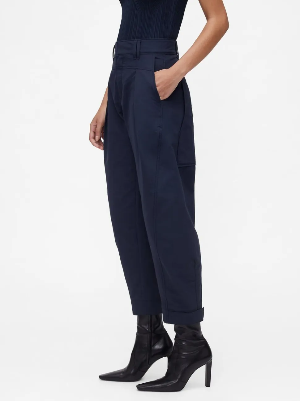Pantalon barillet taille haute
