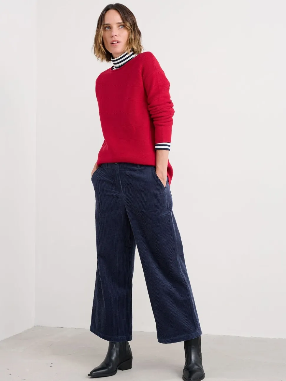 Pantalon Seasalt Cornwall Asphodel en velours côtelé