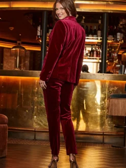 Pantalon Sosandar Luxe fuselé en velours