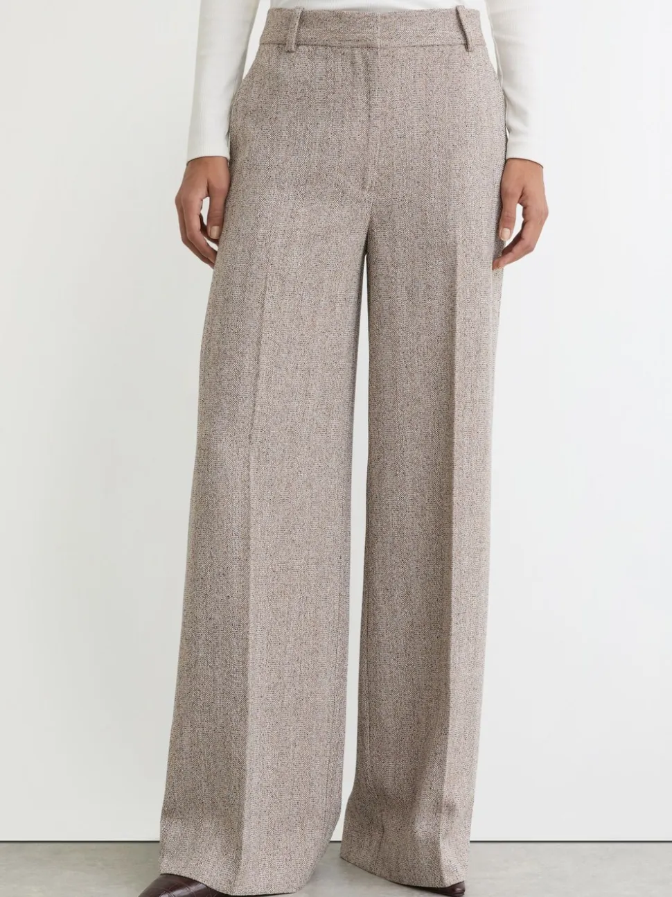 Pantalons Reiss Isla habillés à jambes larges texturés