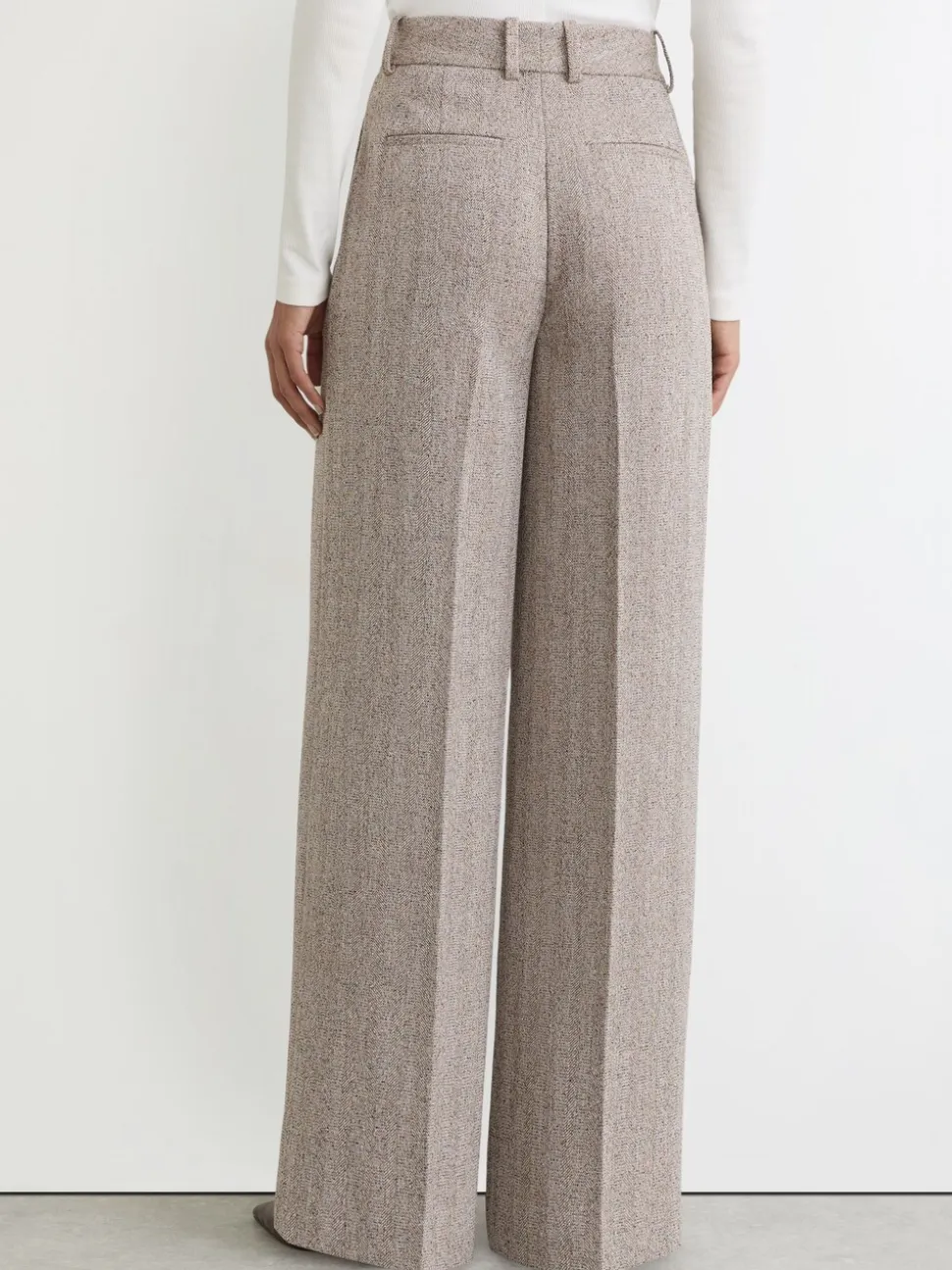 Pantalons Reiss Isla habillés à jambes larges texturés