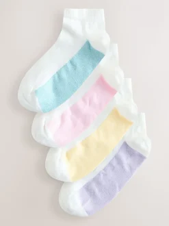 Pastel chiné - Lot de 4 paires de chaussettes basses à semelle rembourrée