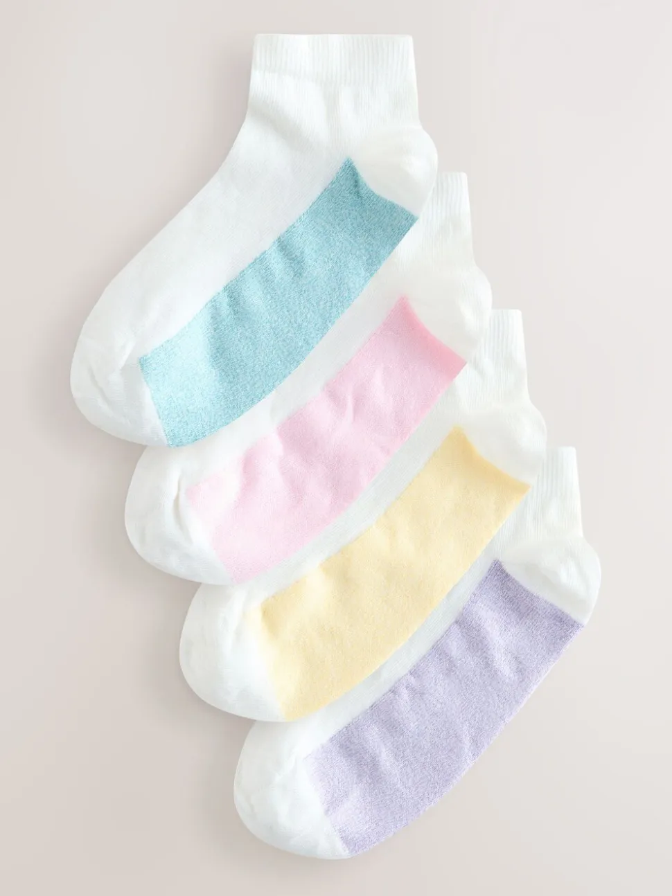 Pastel chiné - Lot de 4 paires de chaussettes basses à semelle rembourrée