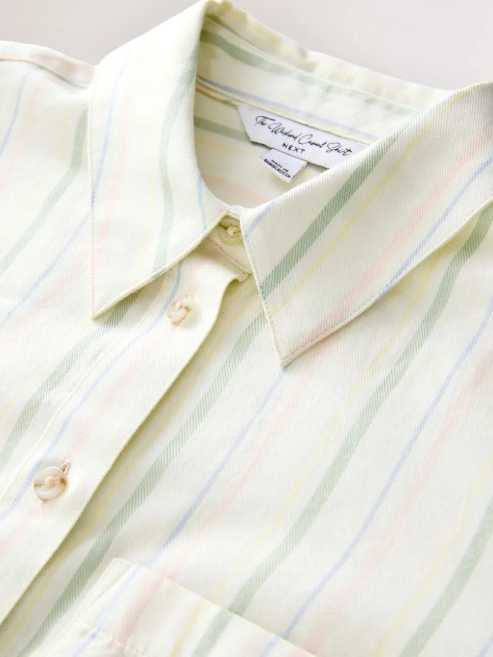 Pastel rayé - 100Chemises décontractées en coton à boutons Manches longues Chemises décontractées