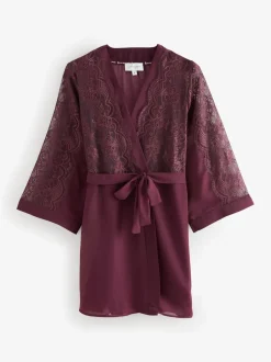 Peignoir B By Ted Baker bordeaux en mousseline de dentelle