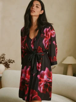 Peignoir B by Ted Baker violet vif en satin fleuri