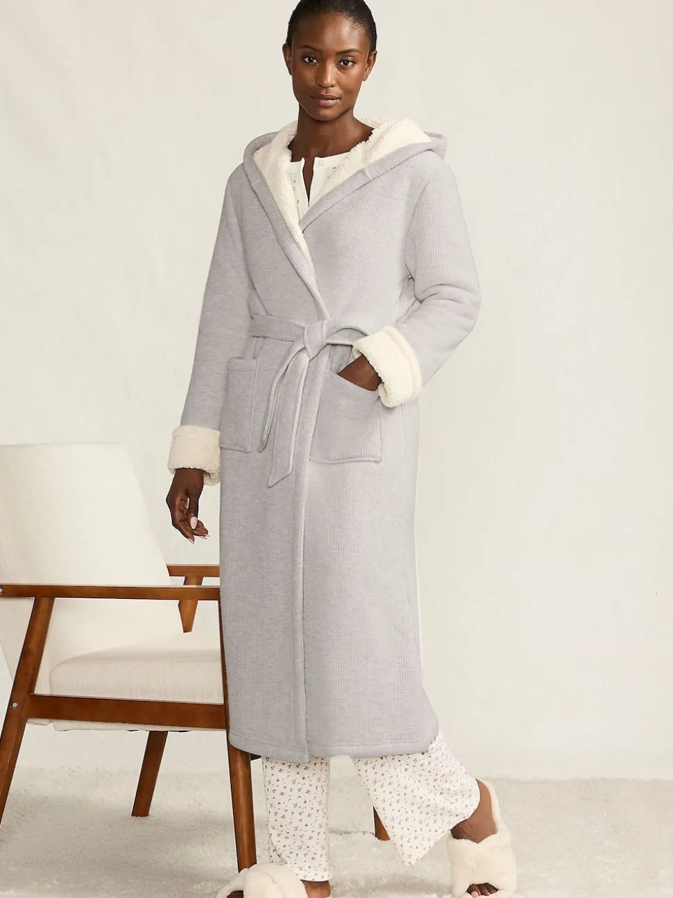 Peignoir douillet Lands' End gaufré en peau de mouton