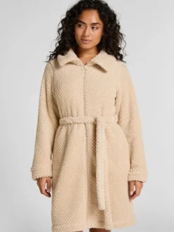 Peignoir Hunkemoller Crème zippé en Polaires