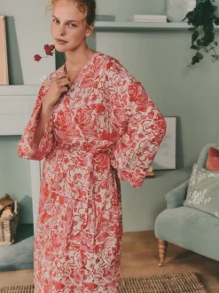Peignoir Laura Ashley en coton festonné