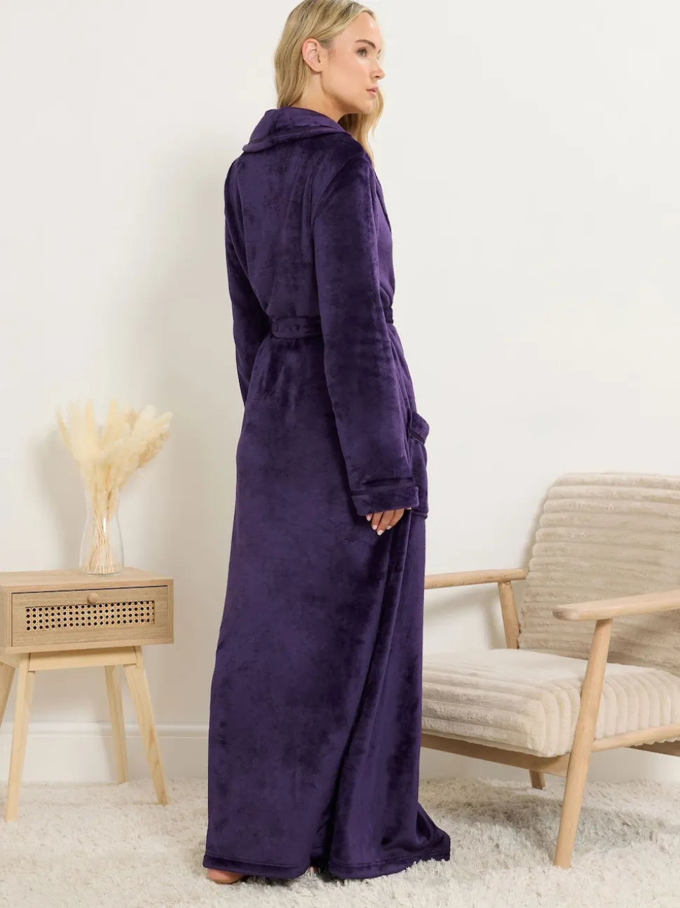 Peignoir Maxi Long Tall Sally châle à ruban