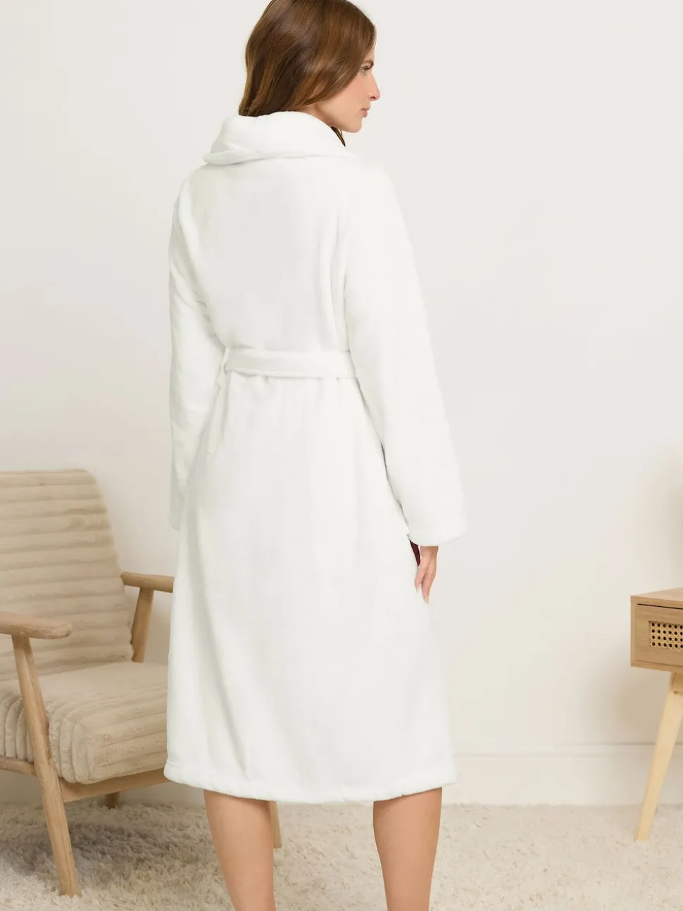 Peignoir M&Co en coton au toucher châle