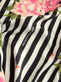 Peignoir Rockett St George en satin à rayures florales