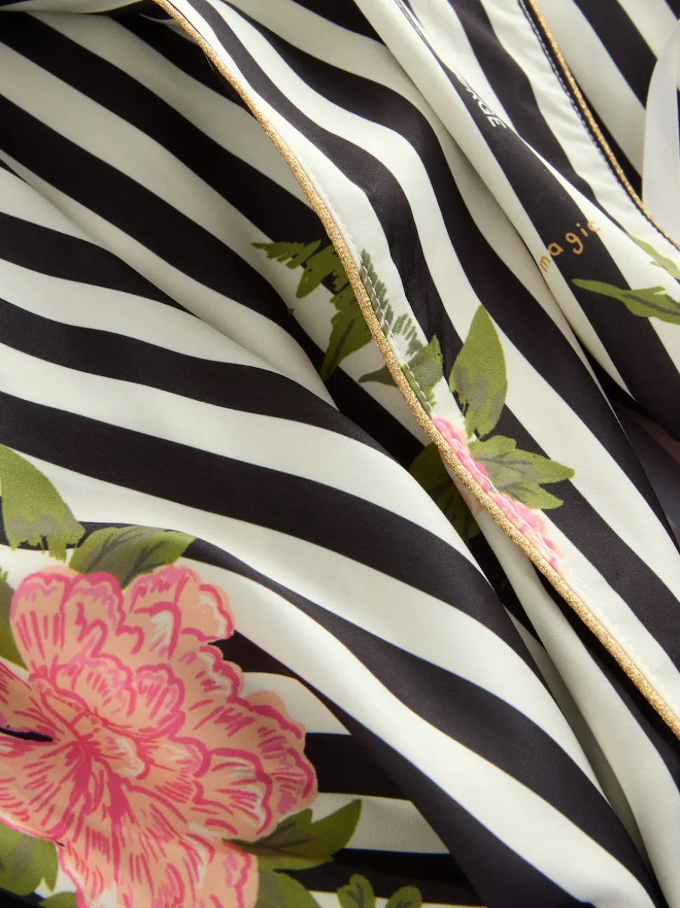 Peignoir Rockett St George en satin à rayures florales