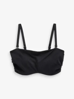 Piqué noir - Haut de bikini bandeau sans rembourrage Minimal DD+