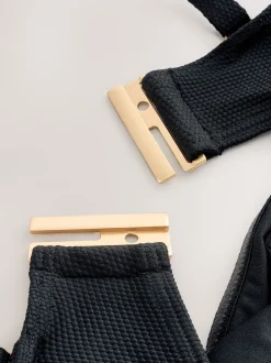 Piqué noir - Haut de bikini bandeau sans rembourrage Minimal DD+