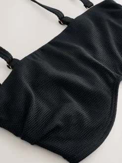 Piqué noir - Haut de bikini bandeau sans rembourrage Minimal DD+