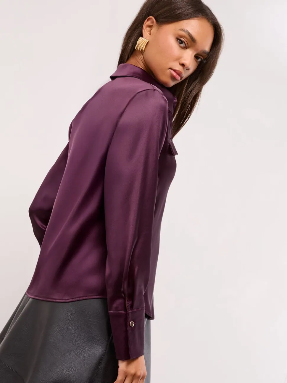 poche utilitaire Violet - Chemise Lipsy en satin