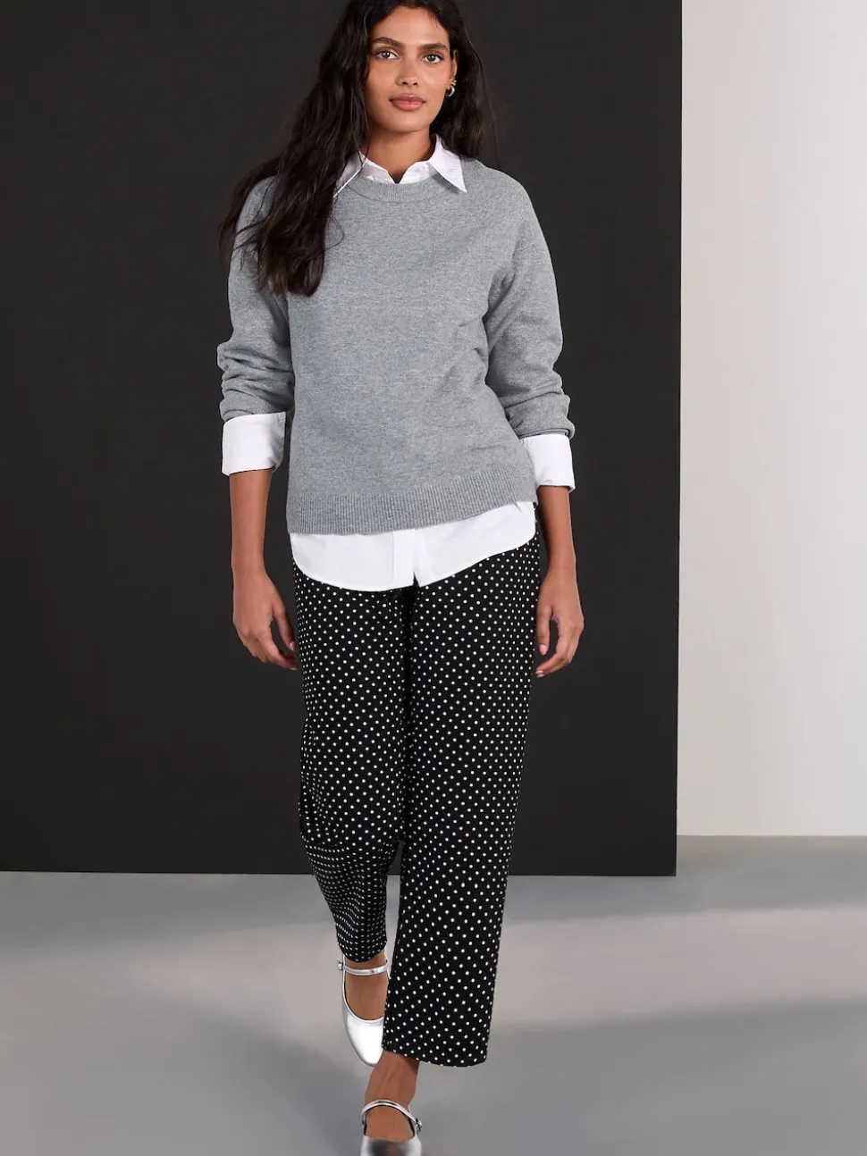 Point noir de Polka - Jeans de jambe droite