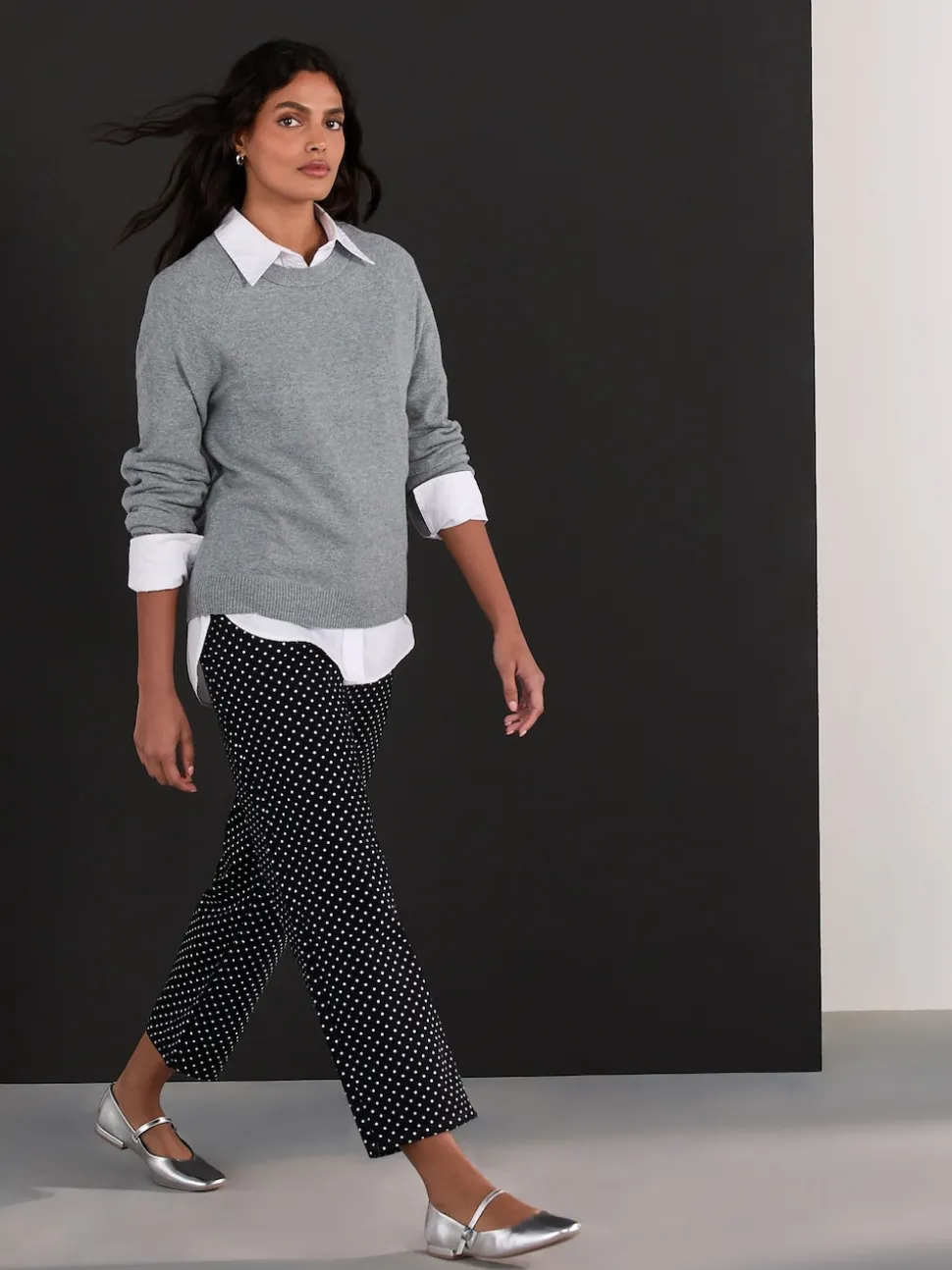 Point noir de Polka - Jeans de jambe droite