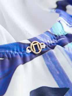 Porcelaine blanc/bleu - Maillot de bain Wrap Tummy Control