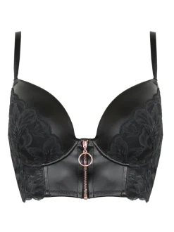 Pour Moi soutien-gorge long rembourré à fermeture zippée en onyx