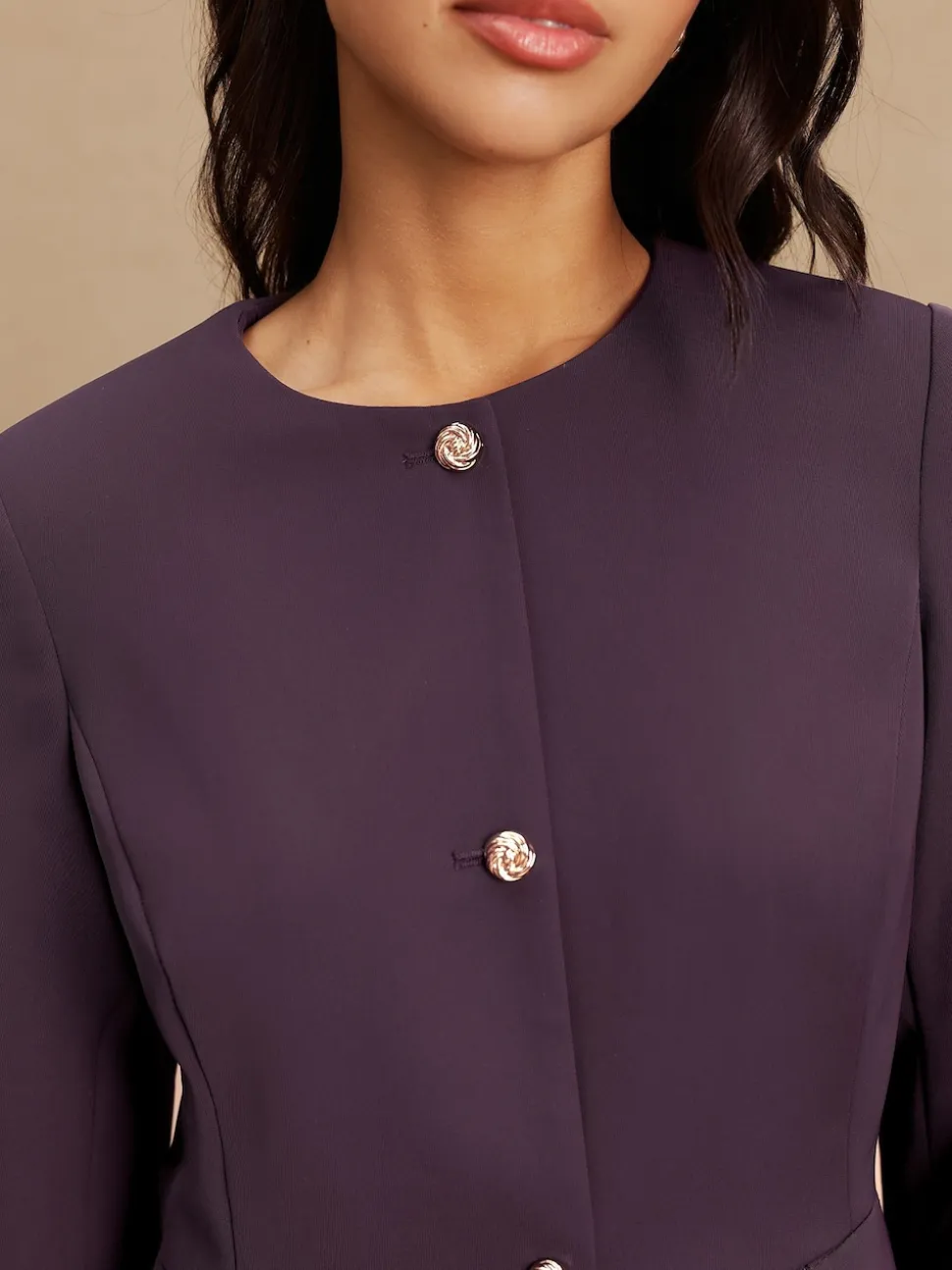 Pourpre foncé - Blazer sans col