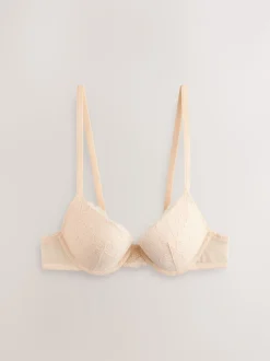 Praliné Nude & Blanc - Lot de 2 soutiens-gorge push-up pigeonnants en dentelle