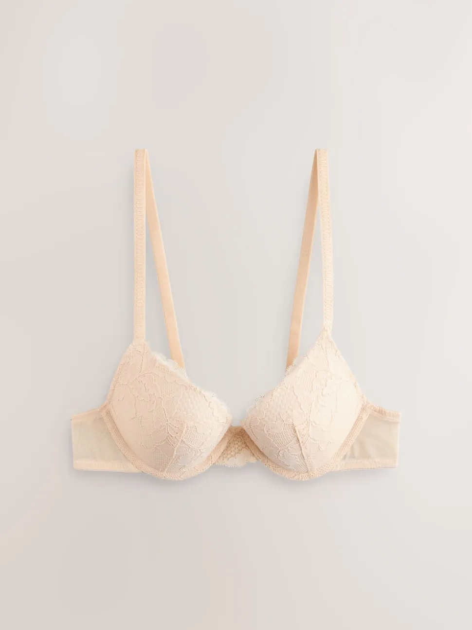 Praliné Nude & Blanc - Lot de 2 soutiens-gorge push-up pigeonnants en dentelle