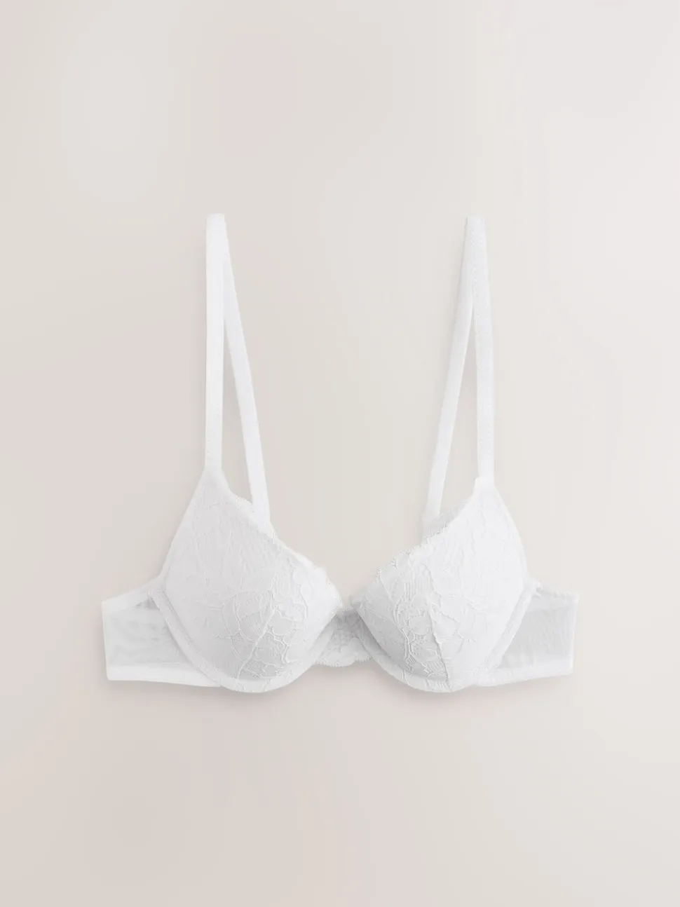 Praliné Nude & Blanc - Lot de 2 soutiens-gorge push-up pigeonnants en dentelle