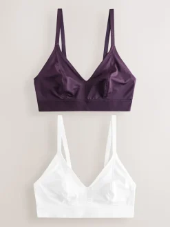 Prune violet/blanc - Lot de brassières DD+ Ultimate Comfort sans 2