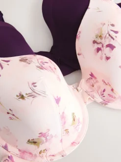 Prune violet/imprimé floral - Lot de 2 Soutiens-gorge A-E Smoothing Ultimate Comfort