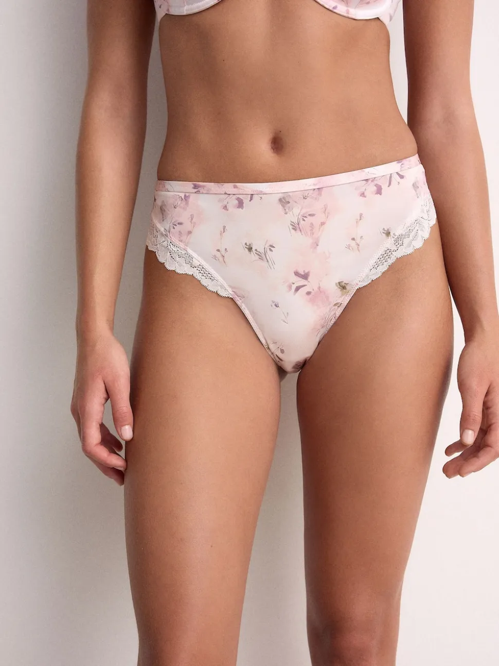 Prune violet/imprimé floral - Lot de 2 culottes échancrées