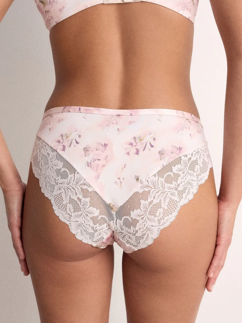 Prune violet/imprimé floral - Lot de 2 culottes échancrées
