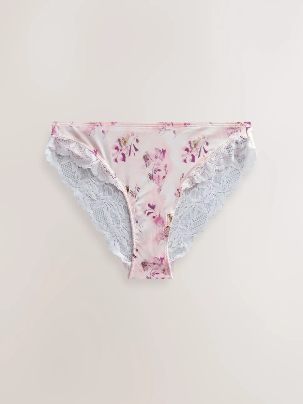 Prune violet/imprimé floral - Lot de 2 culottes échancrées