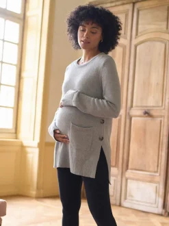 Pull col rond Seraphine en coton mélangé grossesse et allaitement